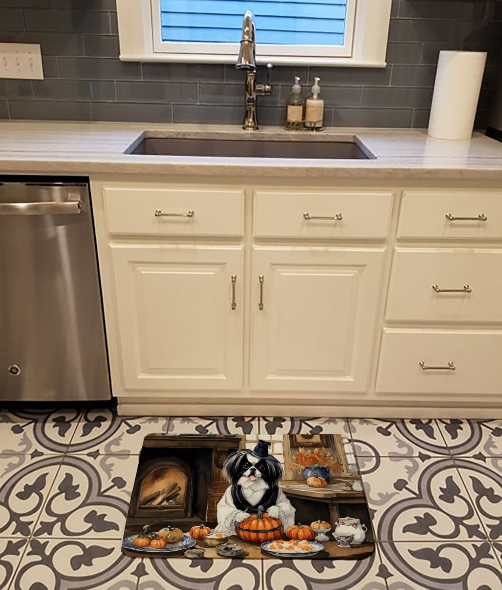 Japanese Chin Fall Kitchen Pumpkins Memory Foam Kitchen Mat Machine Washable Anti-Fatigue Mat Cushion Comfort Bath Mat or Kitchen Rug