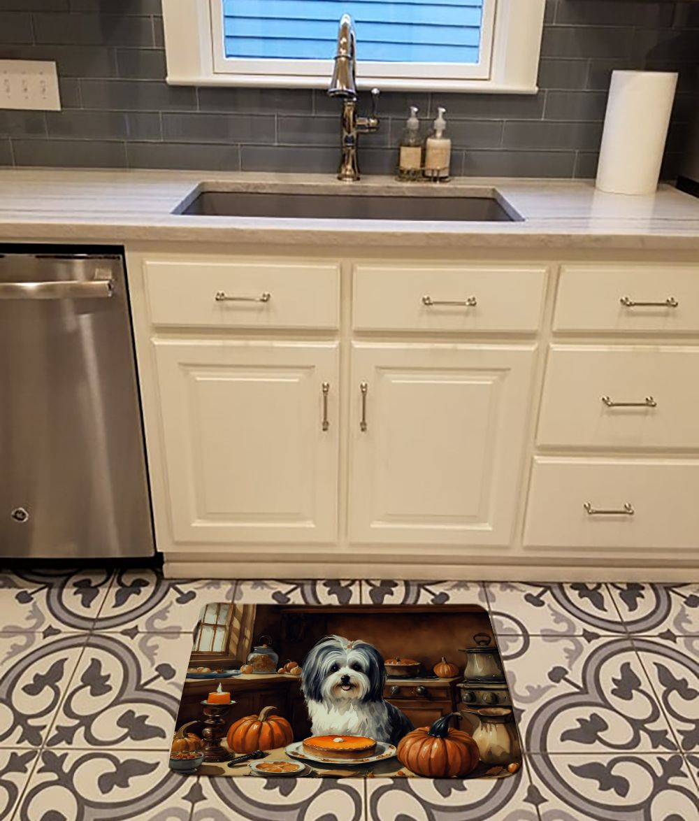 Havanese Fall Kitchen Pumpkins Memory Foam Kitchen Mat Machine Washable Anti-Fatigue Mat Cushion Comfort Bath Mat or Kitchen Rug
