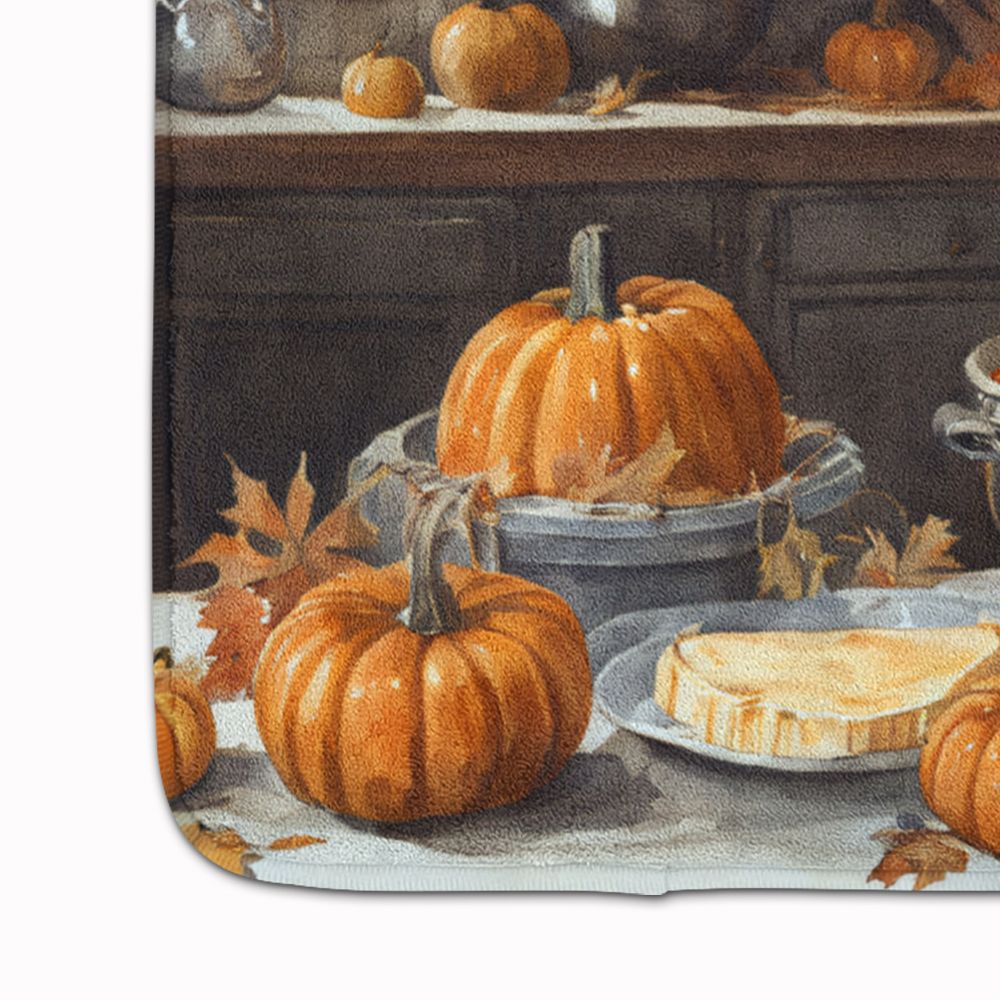 Old English Sheepdog Fall Kitchen Pumpkins Memory Foam Kitchen Mat Machine Washable Anti-Fatigue Mat Cushion Comfort Bath Mat or Kitchen Rug
