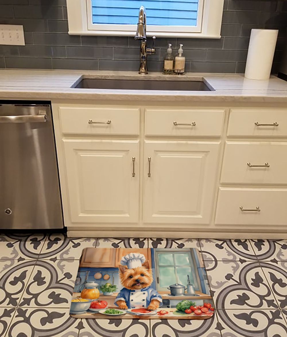 Norwich Terrier The Chef Memory Foam Kitchen Mat Machine Washable Anti-Fatigue Mat Cushion Comfort Bath Mat or Kitchen Rug