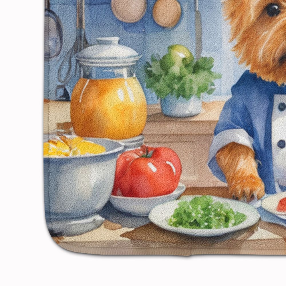 Norwich Terrier The Chef Memory Foam Kitchen Mat Machine Washable Anti-Fatigue Mat Cushion Comfort Bath Mat or Kitchen Rug