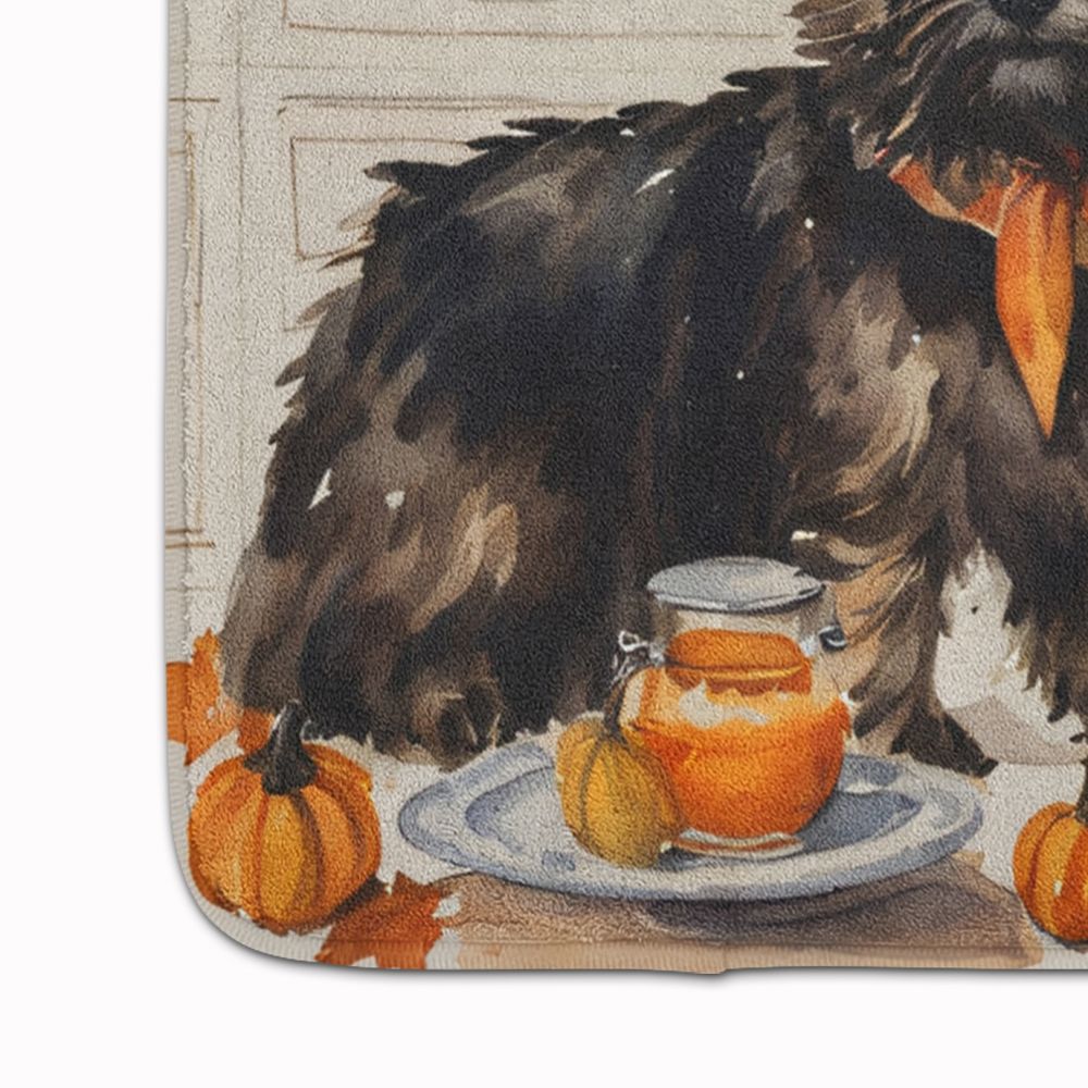 Cairn Terrier Fall Kitchen Pumpkins Memory Foam Kitchen Mat Machine Washable Anti-Fatigue Mat Cushion Comfort Bath Mat or Kitchen Rug
