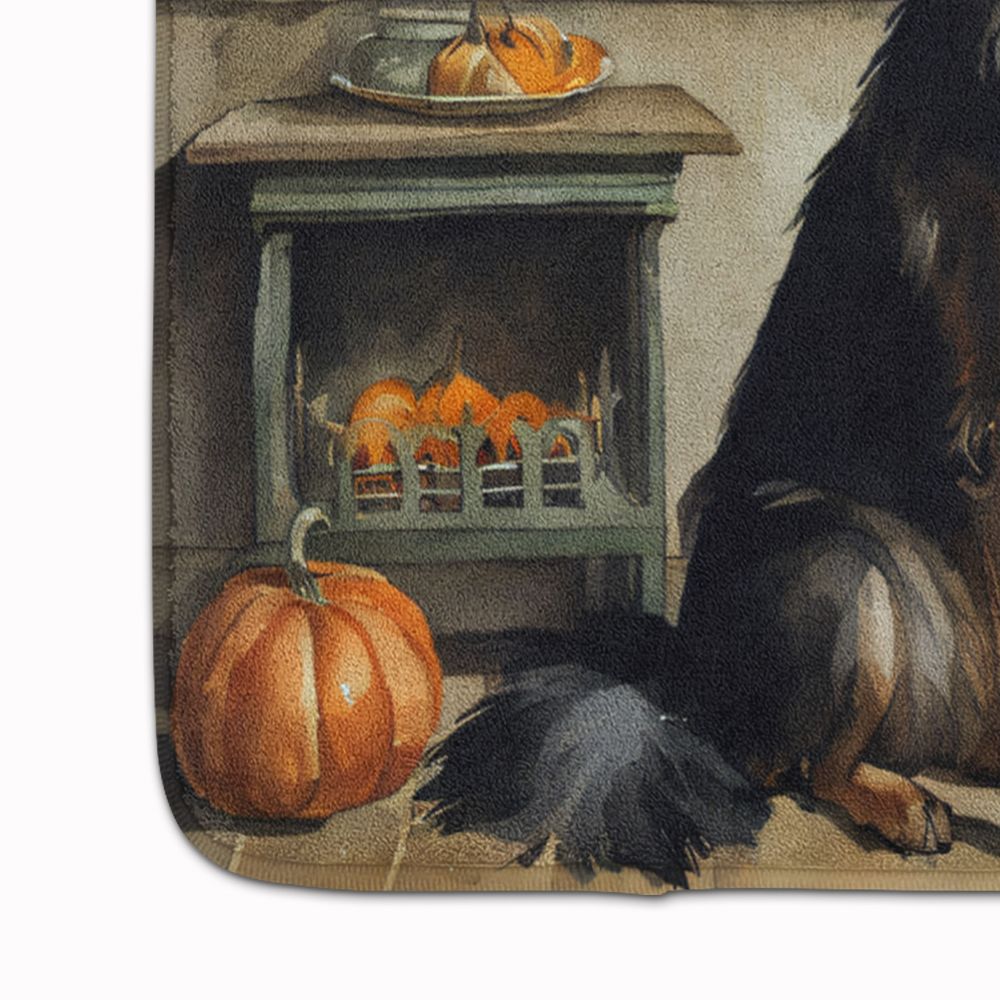 Belgian Tervuren Fall Kitchen Pumpkins Memory Foam Kitchen Mat Machine Washable Anti-Fatigue Mat Cushion Comfort Bath Mat or Kitchen Rug