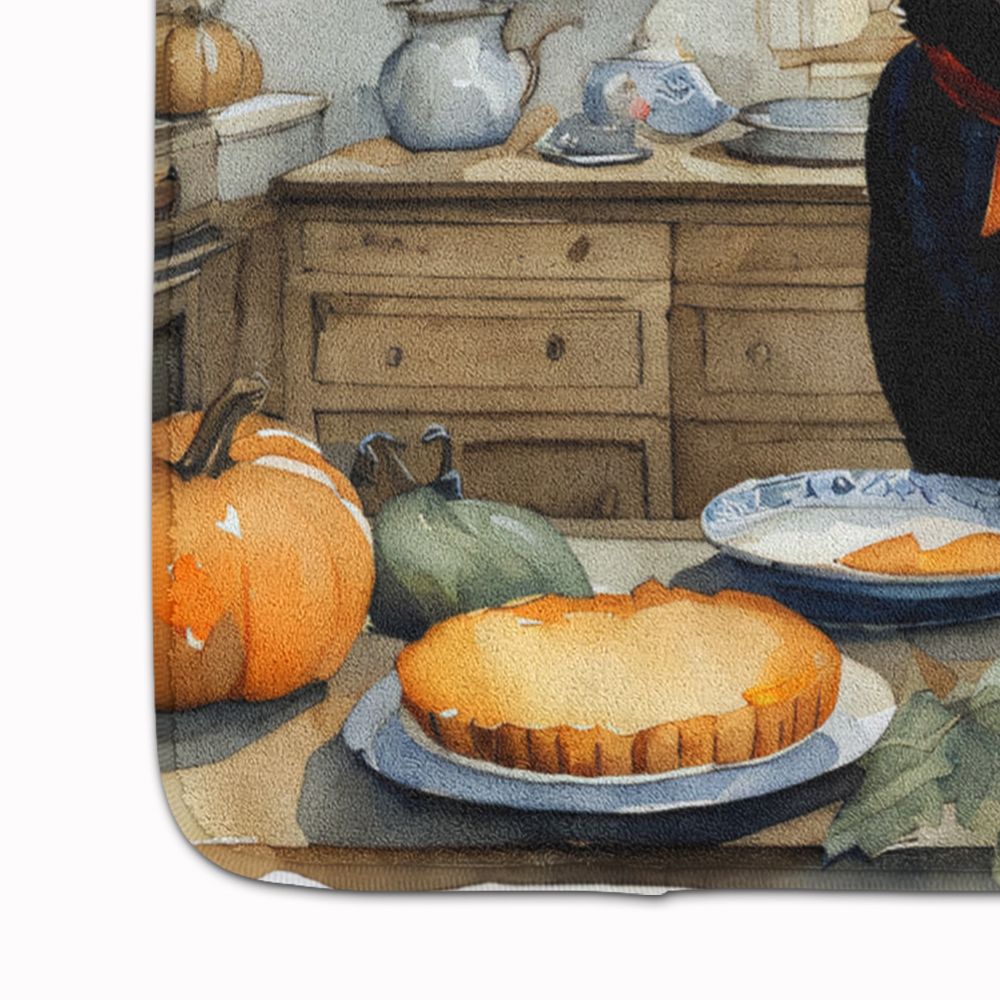 Black Lab Fall Kitchen Pumpkins Memory Foam Kitchen Mat Machine Washable Anti-Fatigue Mat Cushion Comfort Bath Mat or Kitchen Rug