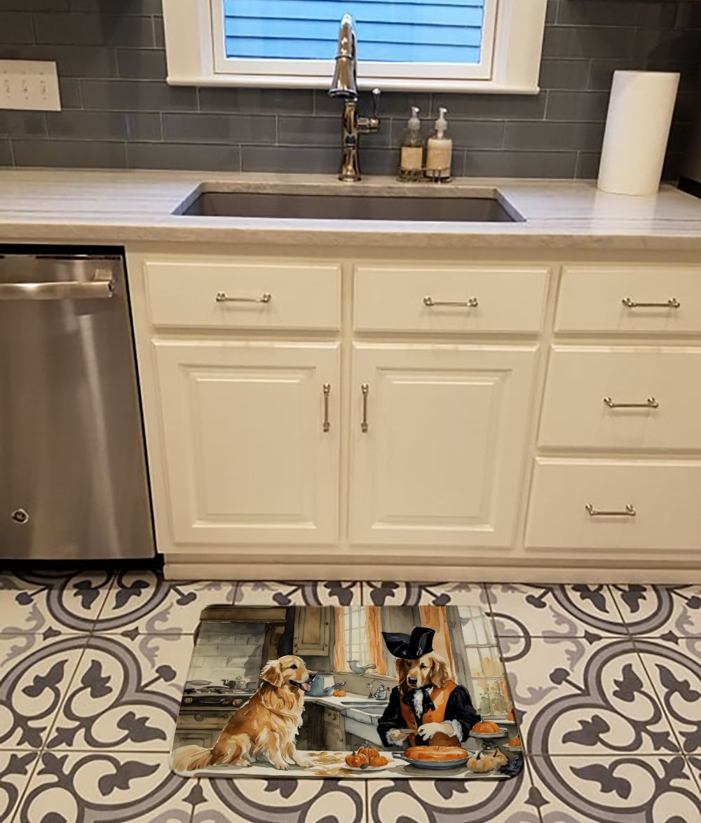 Golden Retriever Fall Kitchen Pumpkins Memory Foam Kitchen Mat Machine Washable Anti-Fatigue Mat Cushion Comfort Bath Mat or Kitchen Rug