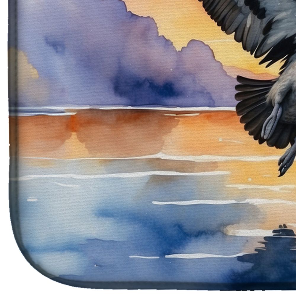 Pelican Fyling at Sunrise Dish Drying Mat Absorbent Dish Drying Mat Pad for Kitchen Counter Dish Drainer Mat for Countertop, 14 x 21", Multicolor