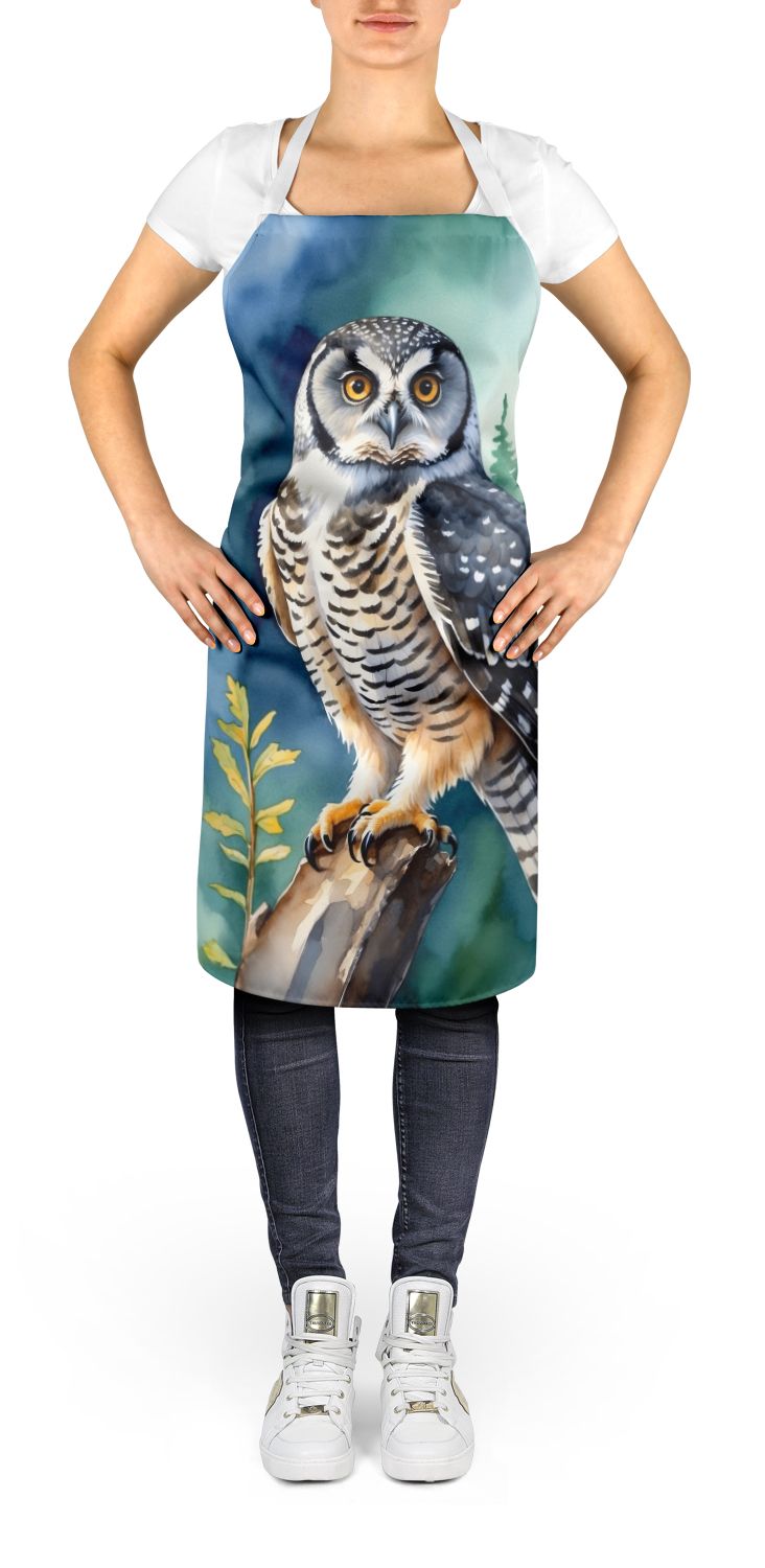 Northern Hawk Owl Apron Cooking Kitchen Server Baking Crafts Gardening for Adult Women Men, Unisex, Large, Multicolor