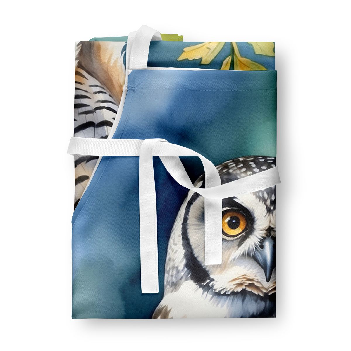 Northern Hawk Owl Apron Cooking Kitchen Server Baking Crafts Gardening for Adult Women Men, Unisex, Large, Multicolor
