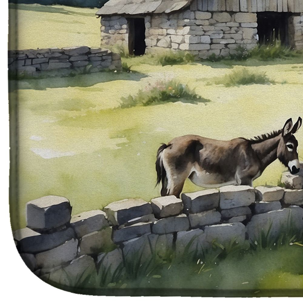 Donkey by the Stone Wall Dish Drying Mat Absorbent Dish Drying Mat Pad for Kitchen Counter Dish Drainer Mat for Countertop, 14 x 21", Multicolor