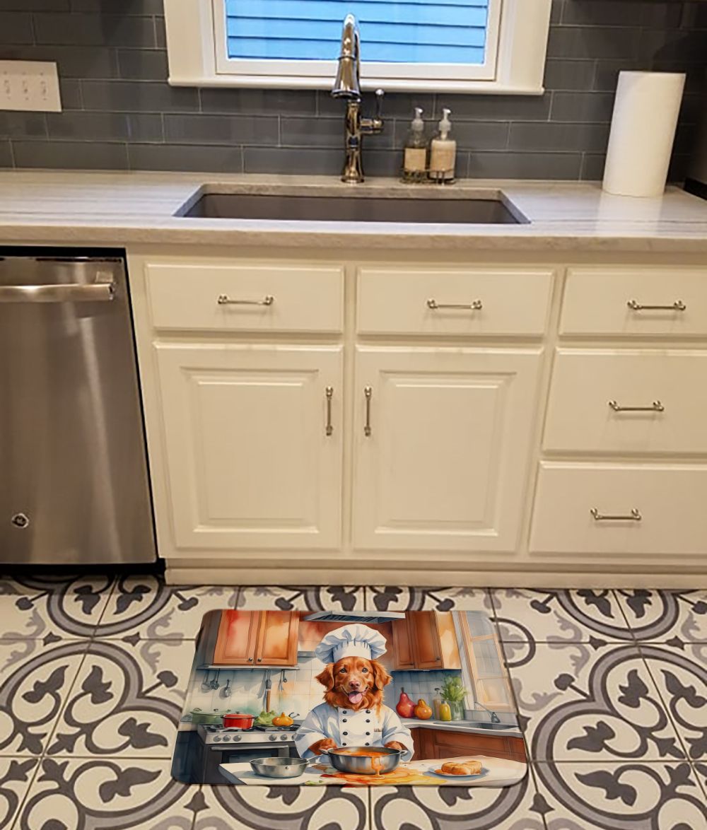 Nova Scotia Duck Tolling Retriever The Chef Memory Foam Kitchen Mat Machine Washable Anti-Fatigue Mat Cushion Comfort Bath Mat or Kitchen Rug