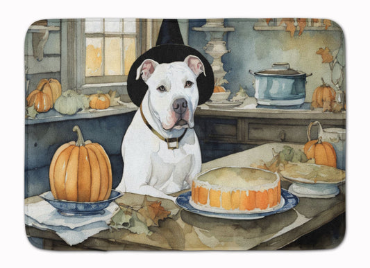 Pit Bull Terrier Fall Kitchen Pumpkins Memory Foam Kitchen Mat Machine Washable Anti-Fatigue Mat Cushion Comfort Bath Mat or Kitchen Rug
