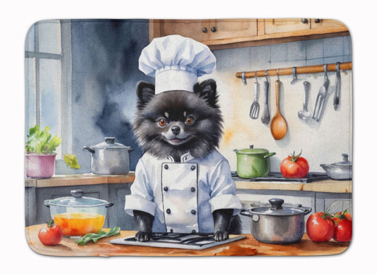 Pomeranian The Chef Memory Foam Kitchen Mat Machine Washable Anti-Fatigue Mat Cushion Comfort Bath Mat or Kitchen Rug