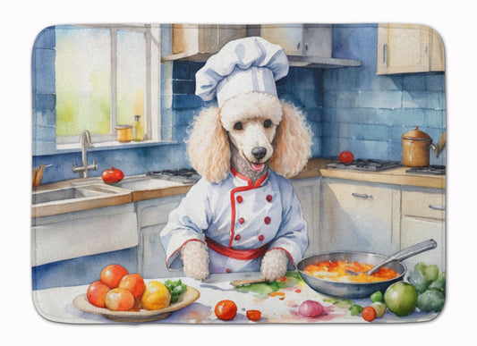 White Poodle The Chef Memory Foam Kitchen Mat Machine Washable Anti-Fatigue Mat Cushion Comfort Bath Mat or Kitchen Rug