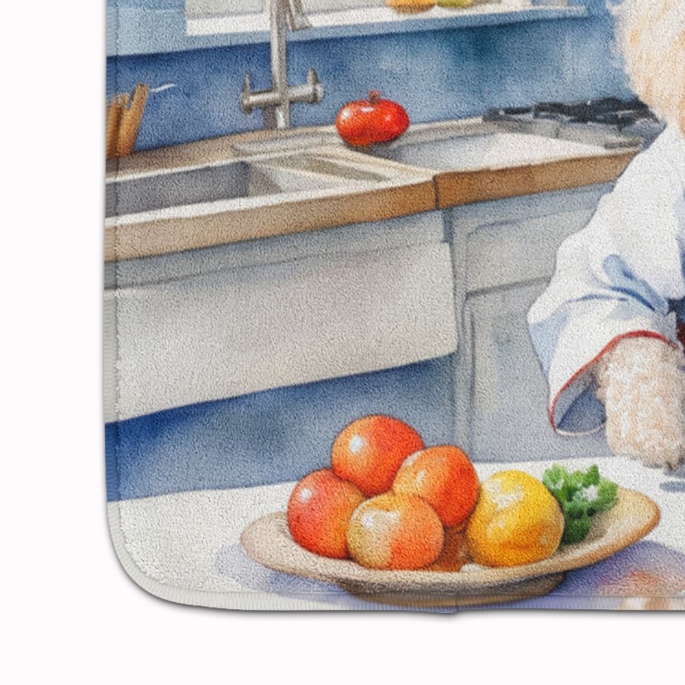 White Poodle The Chef Memory Foam Kitchen Mat Machine Washable Anti-Fatigue Mat Cushion Comfort Bath Mat or Kitchen Rug