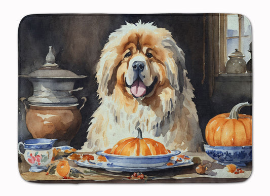 Tibetan Mastiff Fall Kitchen Pumpkins Memory Foam Kitchen Mat Machine Washable Anti-Fatigue Mat Cushion Comfort Bath Mat or Kitchen Rug