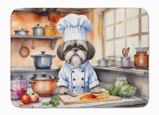 Shih Tzu The Chef Memory Foam Kitchen Mat Machine Washable Anti-Fatigue Mat Cushion Comfort Bath Mat or Kitchen Rug