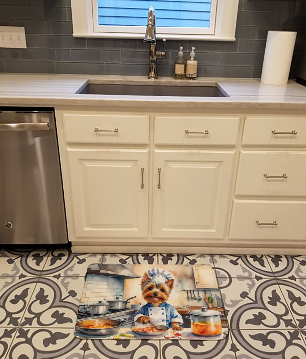 Silky Terrier The Chef Memory Foam Kitchen Mat Machine Washable Anti-Fatigue Mat Cushion Comfort Bath Mat or Kitchen Rug