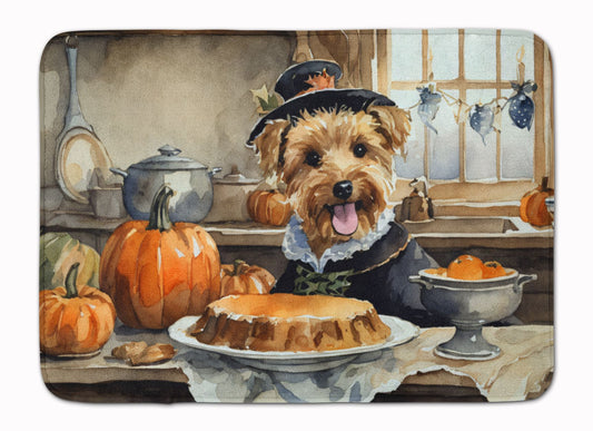 Lakeland Terrier Fall Kitchen Pumpkins Memory Foam Kitchen Mat Machine Washable Anti-Fatigue Mat Cushion Comfort Bath Mat or Kitchen Rug