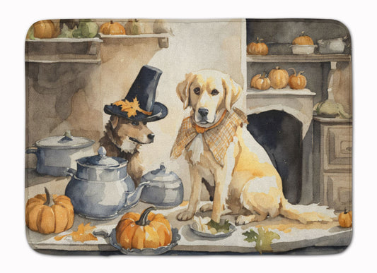 Yellow Lab Fall Kitchen Pumpkins Memory Foam Kitchen Mat Machine Washable Anti-Fatigue Mat Cushion Comfort Bath Mat or Kitchen Rug