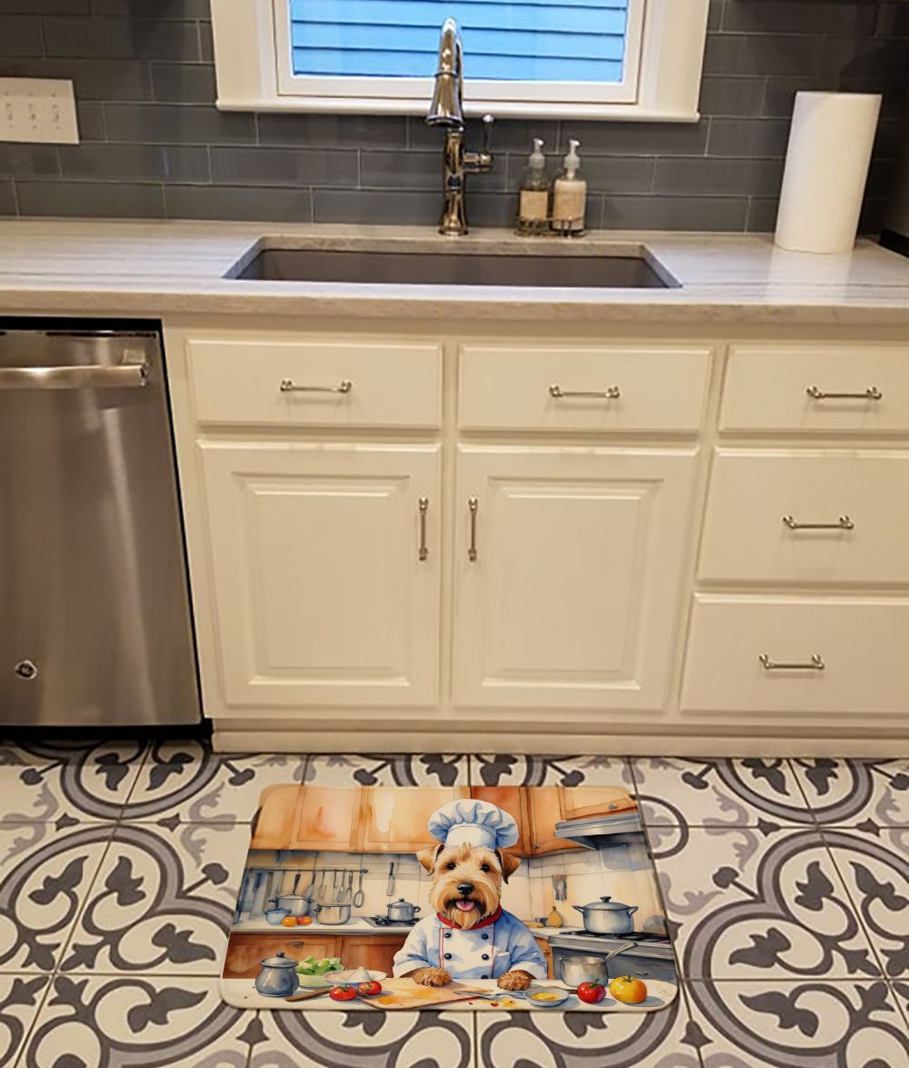Wheaten Terrier The Chef Memory Foam Kitchen Mat Machine Washable Anti-Fatigue Mat Cushion Comfort Bath Mat or Kitchen Rug