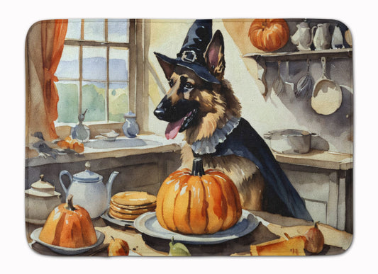 German Shepherd Fall Kitchen Pumpkins Memory Foam Kitchen Mat Machine Washable Anti-Fatigue Mat Cushion Comfort Bath Mat or Kitchen Rug