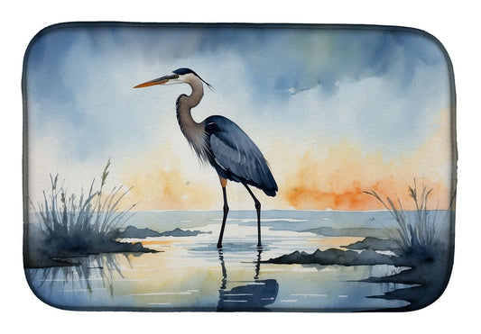 Blue Heron Barely Lit Sky Dish Drying Mat Absorbent Dish Drying Mat Pad for Kitchen Counter Dish Drainer Mat for Countertop, 14 x 21", Multicolor