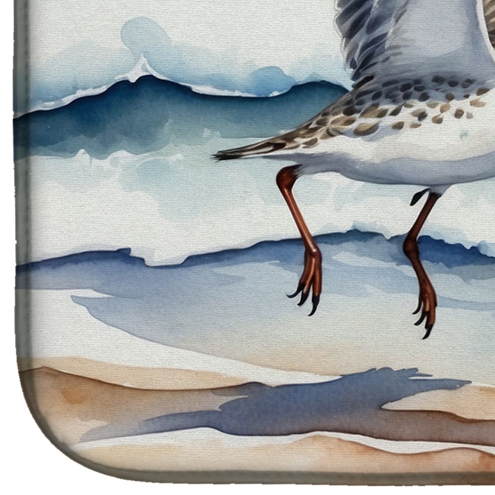 Sanderling Racing the Tide Dish Drying Mat Absorbent Dish Drying Mat Pad for Kitchen Counter Dish Drainer Mat for Countertop, 14 x 21", Multicolor