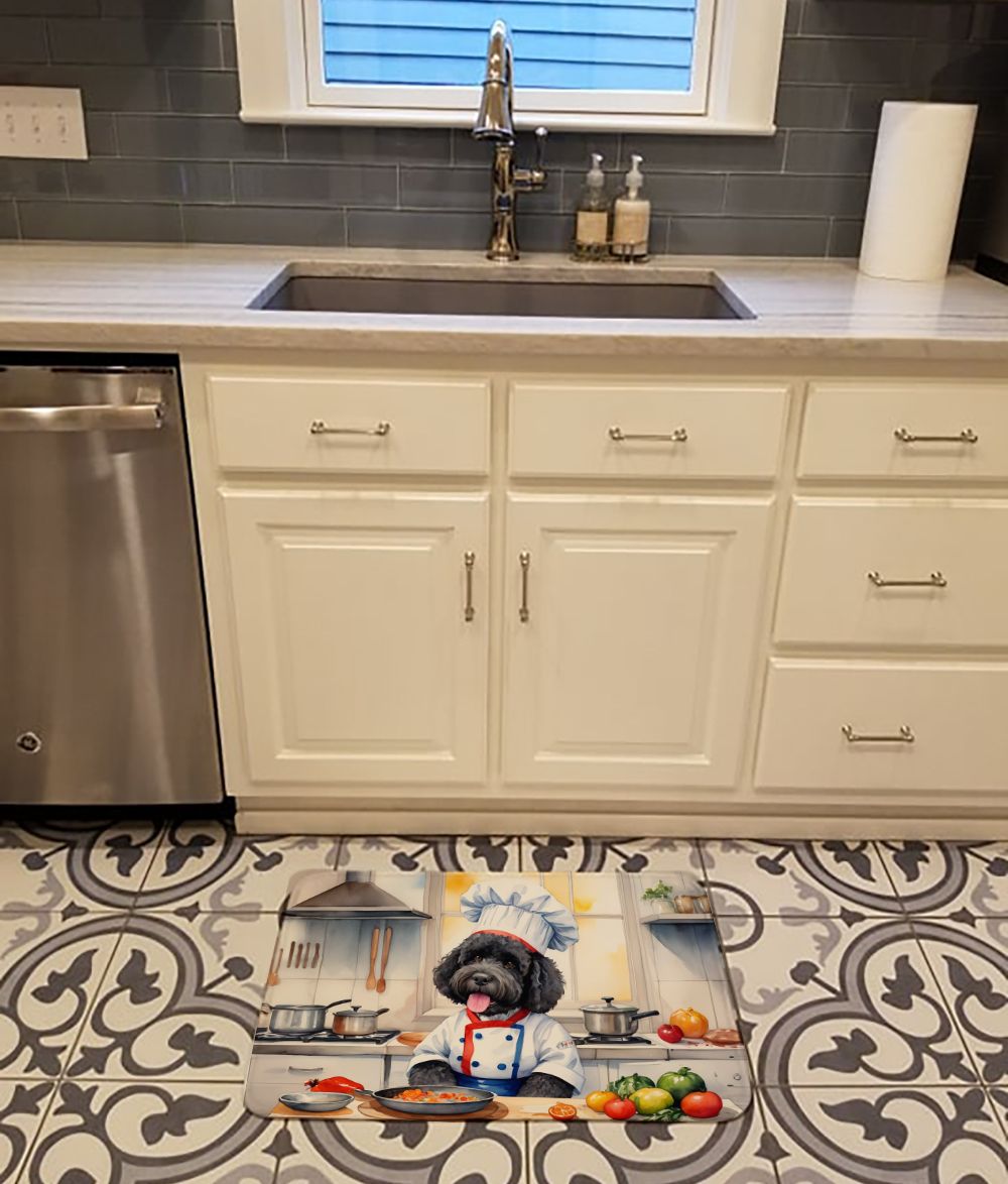 Portuguese Water Dog The Chef Memory Foam Kitchen Mat Machine Washable Anti-Fatigue Mat Cushion Comfort Bath Mat or Kitchen Rug