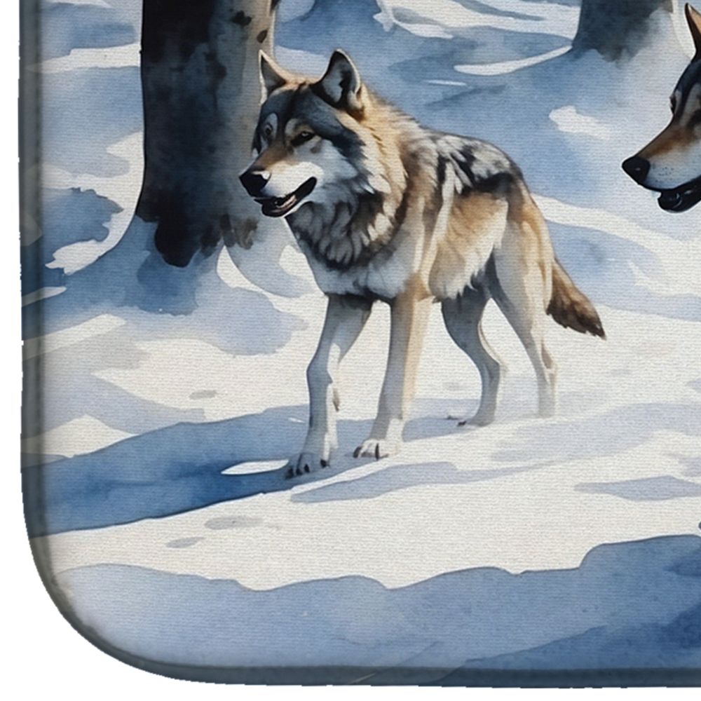 Winter Wolves Dish Drying Mat Absorbent Dish Drying Mat Pad for Kitchen Counter Dish Drainer Mat for Countertop, 14 x 21", Multicolor