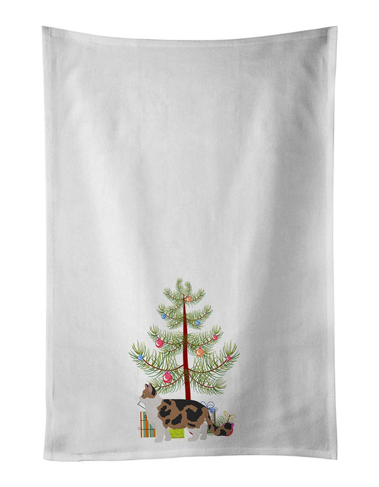 NEW Ragamuffin Cat Christmas Kitchen Towel Set of 2 White Dish Towels Decorative Bathroom Hand towel for Hand, Face, Hair, Yoga, Tea, Dishcloth, 19 X 28", White